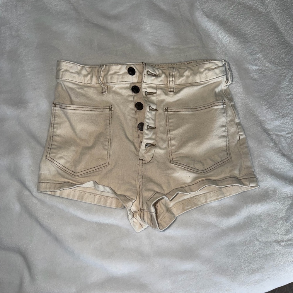 Free people High-Waisted Tan Shorts